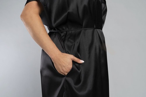 Dotyk Szlafrok krótki rękaw Italian Fashion - czarny