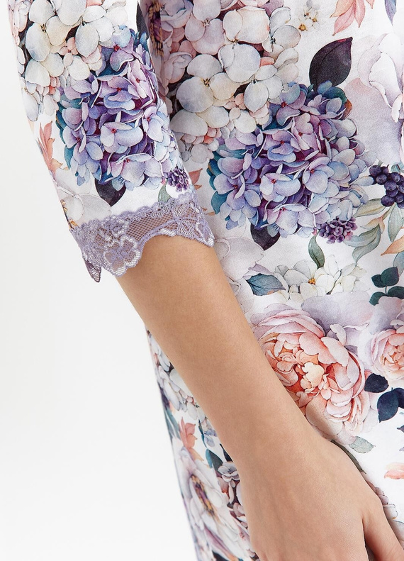 471 Koszula Nocna Cana -fioletowe kwiaty