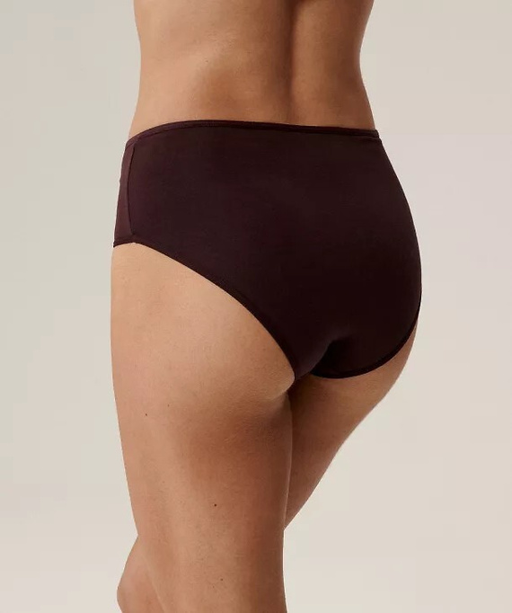 3CLP-011/Z25 Maxi Figi damskie Atlantic beżowy-wino-fioletowy  – bawełna, 3 szt.