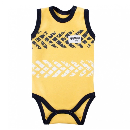 Body chłopięce na ramiączkach "Bike" Good Day Ewa Klucze - żółty