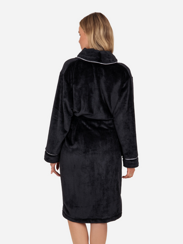 Rosa Szlafrok damski polarowy ByShelly - czarny