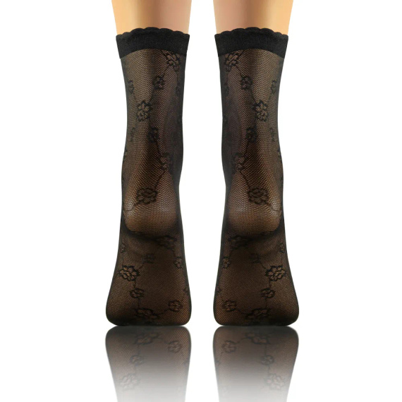 Skarpetki damskie rajstopowe Sesto Senso wzór 01 czarny 