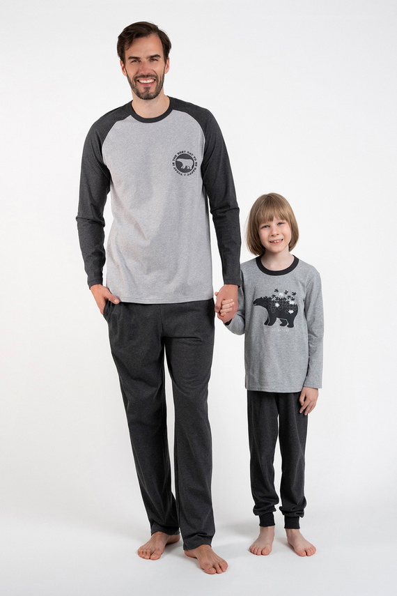 Morten Piżama chłopięca Italian Fashion melanż/c.melanż