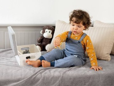 UNIQUE Ogrodniczki niemowlęce Ewa Klucze - grafit