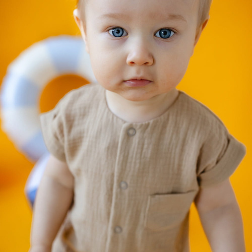 Elephant Rampers niemowlęcy muślinowy Eevi - beżowy 