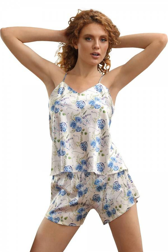 DK-KK Flowers Komplet piżama damska DKaren - 3 biały