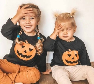 "DYNIA"  Koszulka dziecięca długi rękaw na Halloween Moocha czarny