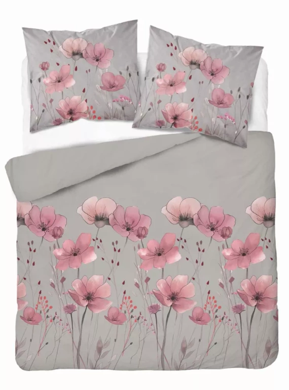 5493 B Pościel satynowa Detexpol Satin Stories szary | 100% bawełna, splot satynowy, zamek, opakowanie prezentowe