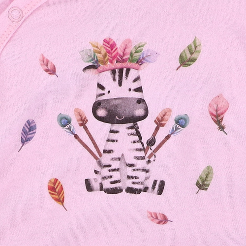 ABN-5539 Pajac niemowlęcy Happy Animals Nini z bawełny organicznej – 100% bezpieczeństwa, bezniklowe napy, polska produkcja