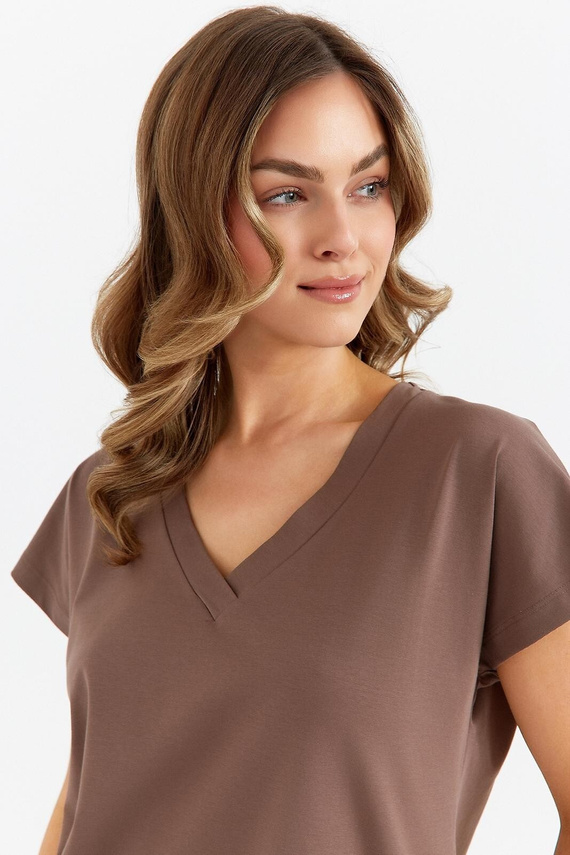 485 Piżama damska Cana czekoladowy – bawełniana, dwuczęściowa, elegancka