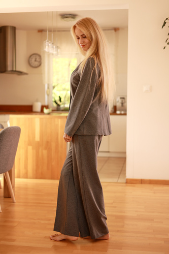 Emi — elegancka marynarka damska, 95% bawełna 5% elastan | polska marka Mirale - grey