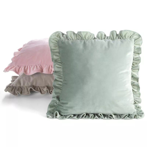 Poszewka 45x45 Brenda szałwiowa welwet Eurofirany falbanki szałwiowy 