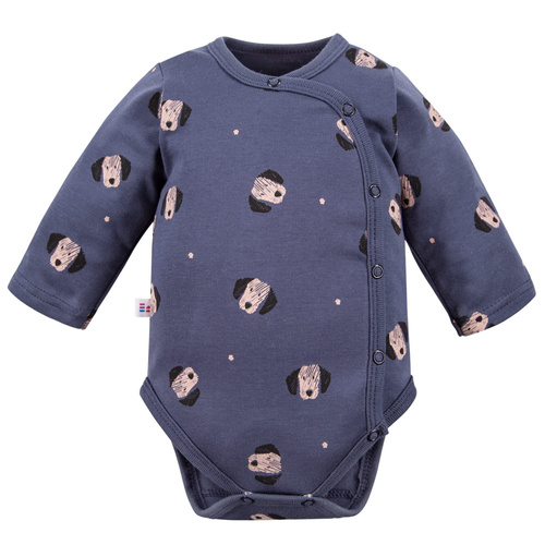 Puppy Playtime Body rozpinane z długim rękawem Eevi - granatowe