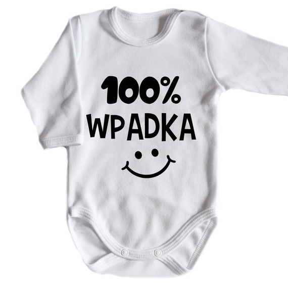 "100% WPADKA" Body długi rękaw Moocha czarny