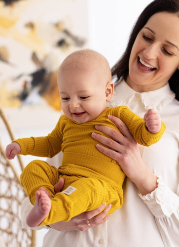 03234DRH "Natural Harmony" Body niemowlęce z długim rękawem Makoma honey