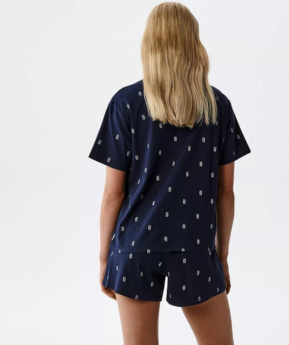 Piżama damska Atlantic NLP-510 bawełna 100% szorty komfort granatowa