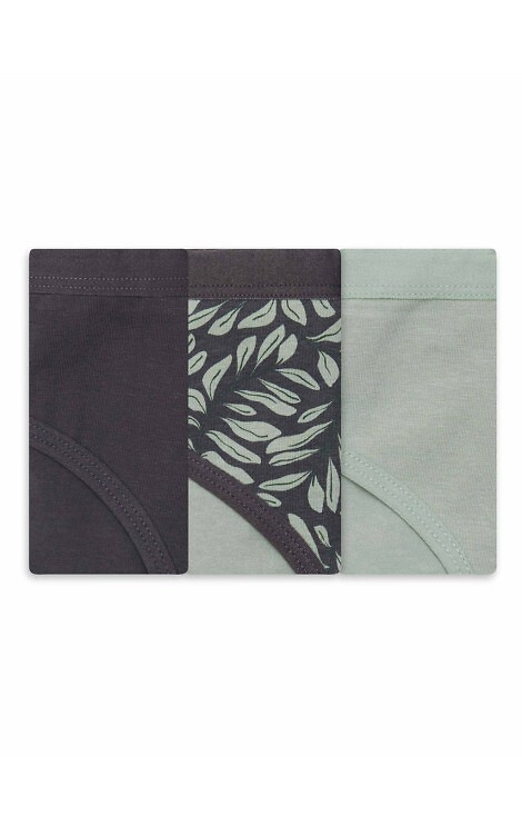 36508-K082 Henderson Figi damskie grafitowy-oliwkowy – bawełniane bikini 3-pack