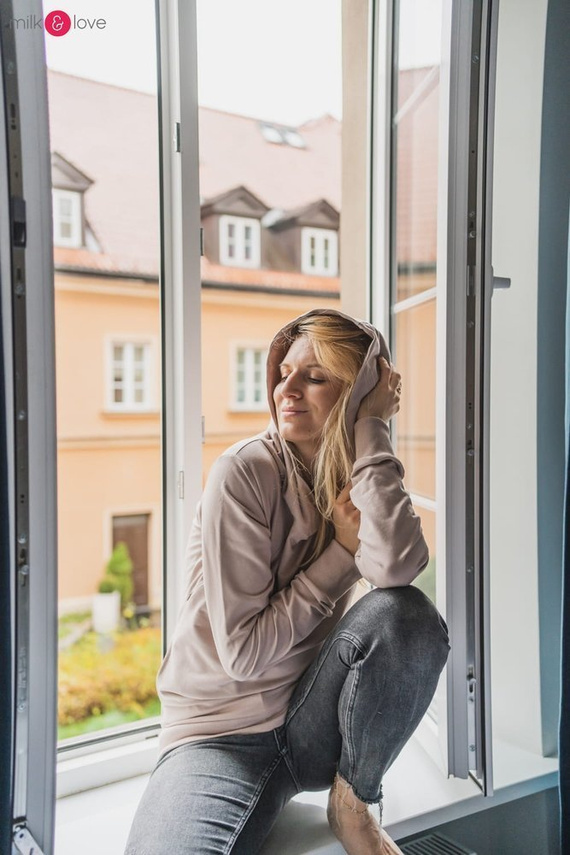 Milk Please bluza do karmienia Milk&Love z kapturem miętowy