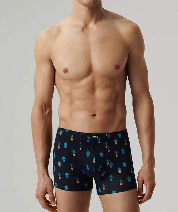 2MHH-005  Bokserki męskie Atlantic - granatowy-koralowy