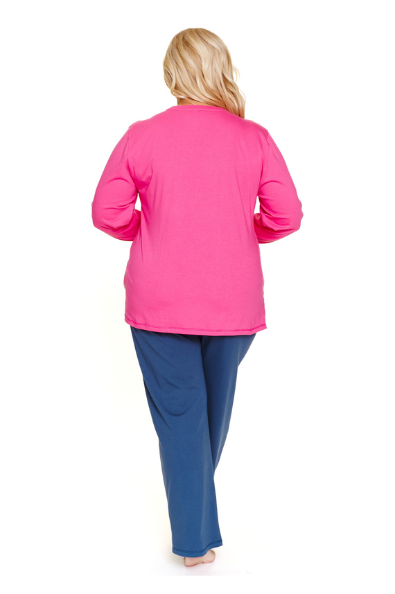 7328 Piżama damska Doctor Nap Peony – bawełniana, plus size, długi rękaw