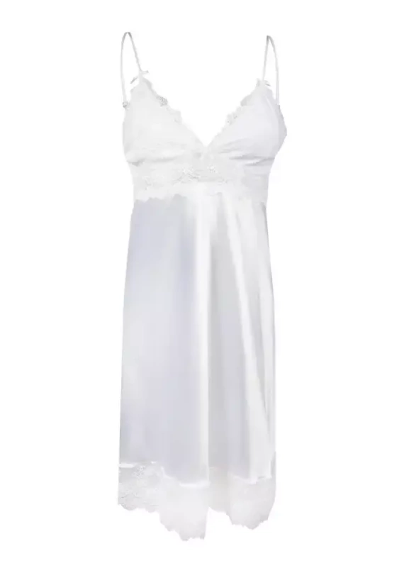 Alubi Halka satynowa koszulka damska DKaren - biały