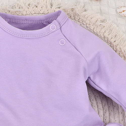 ABN-5487 Underwater World Sukienka niemowlęca Nini - bawełna organiczna, fioletowa, długi rękaw