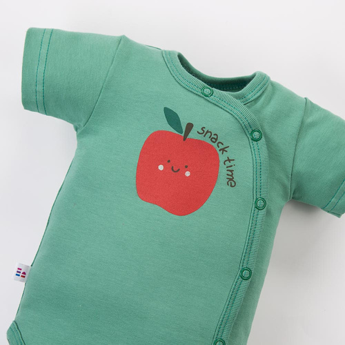 Body niemowlęce Eevi Snack Time krótki rękaw bawełna elastyczne-zielone