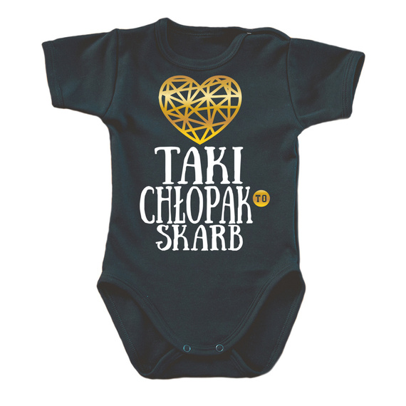 "TAKI CHŁOPAK TO SKARB" Body krótki rękaw Moocha czarny 