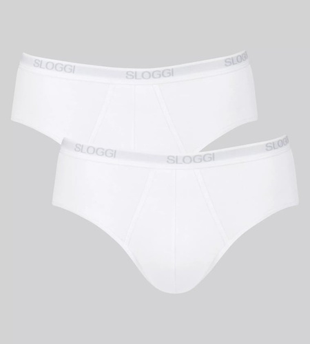 Men Basic Midi 2P Slipy męskie 2-pak Sloggi- white