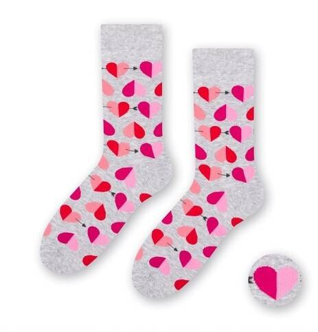 Art.136 Skarpety Walentynkowe Męskie  Steven - 112 jasny szary