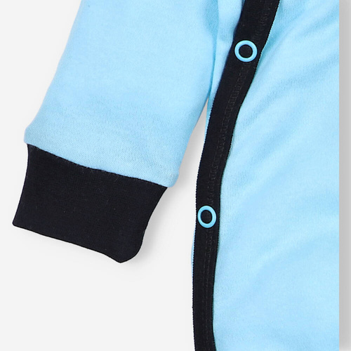 ABN-2934/TUR Summer Robots Pajacyk z bawełny organiczej Nini turkusowy