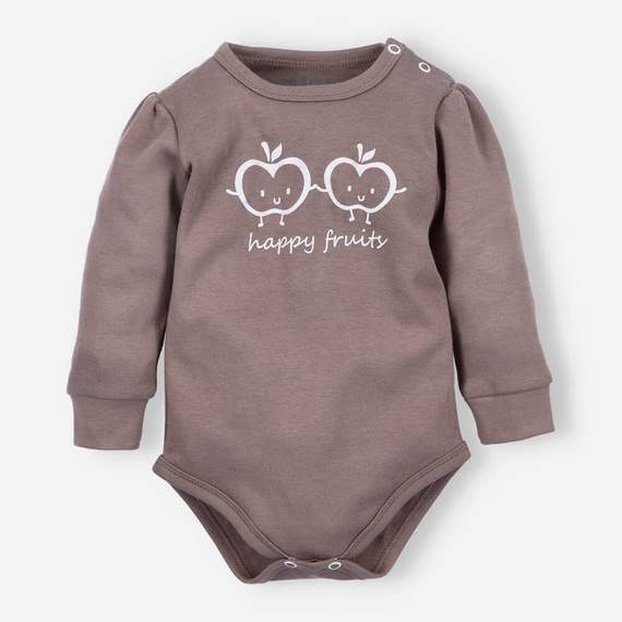 ABN-5296/CZE Happy Apples Body z bawełny organicznej Nini brązowy