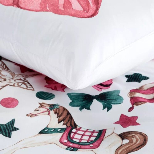 Ribeno Pościel świąteczna kokardki z mikrowłókna Eurofirany zielony