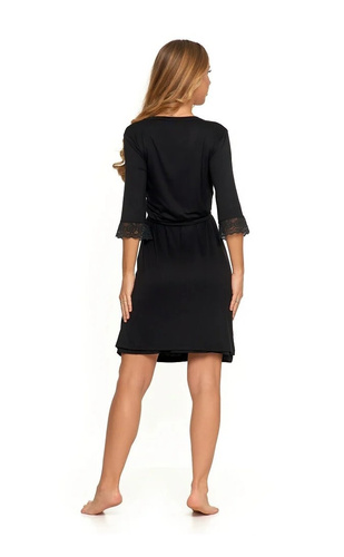 PDSZ4100-003 Szlafrok damski długi Moraj - czarny