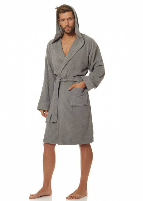 2103 Szlafrok Męski Frotte L&L - grafitowy 