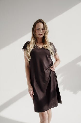 816 Hazel Koszulka nocna De Lafense - czekoladowy