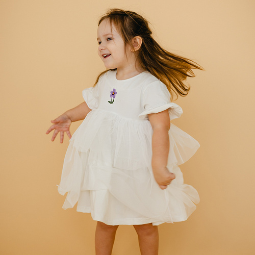 Meadow Sukienka tiulowa Eevi - ecru