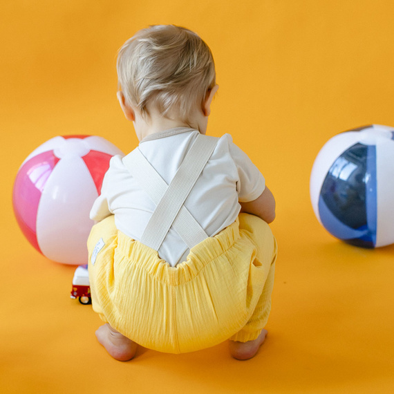 Elephant Ogrodniczki niemowlęce Eevi - żółte