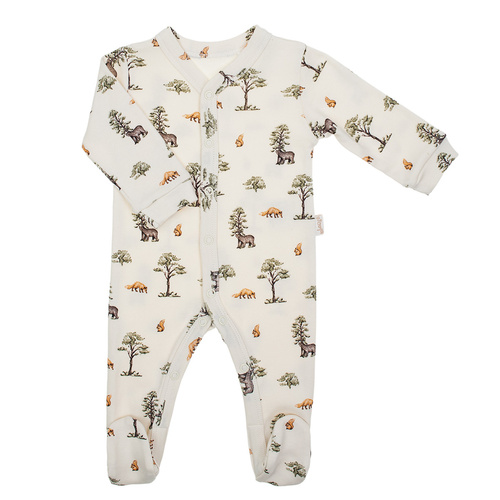 218031 Yogi Bear Pajac bawełna Nicol – leśny wzór, długi rękaw