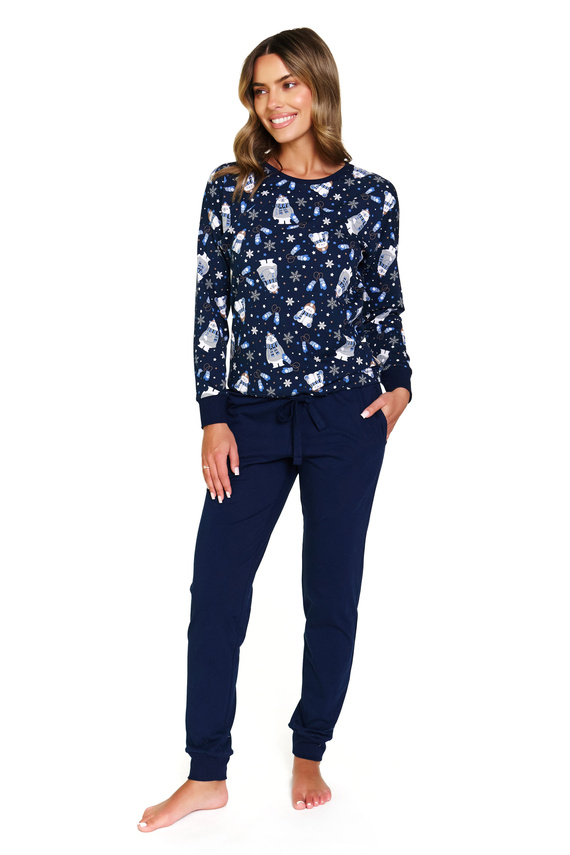 5272 Piżama damska Doctor Nap – Cozy Bear, bawełniana, długi rękaw i spodnie