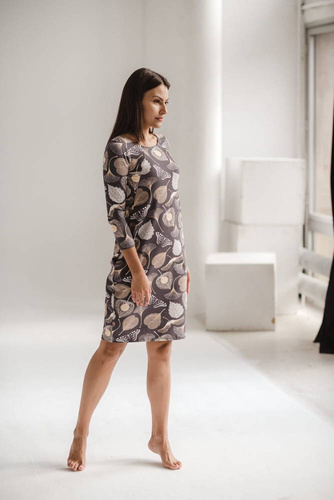 Milky Way sukienka ciążowa i do karmienia rękaw 7/8 Milk&Love grafitowa w print