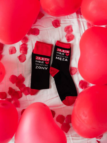 0125-016 Walentynki Skarpety męskie Milena - czarny