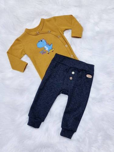 Let's Drive Body z długim rękawem kopertowe Bambarillo musztardowy