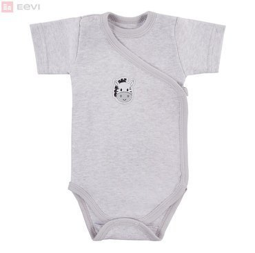 Body regulowane krótki rękaw "Baby Love" Ewa Klucze- szary