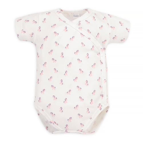 Lovely Day Kopertowe body z krótkim rękawem Pinokio - ecru koniki