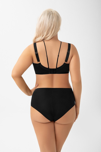 Gorsenia Vida K965 – Figi Damskie z Wysokim Stanem, Zabudowane, Modelujące, Mikrofibra + Haft