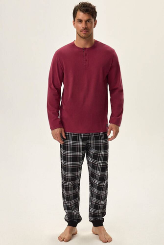 41919 Honor Piżama Męska Premium Henderson -bordowy