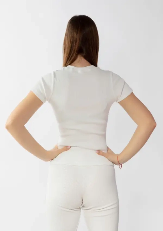 Halima Bluzka damska prążkowana Dkaren - ecru