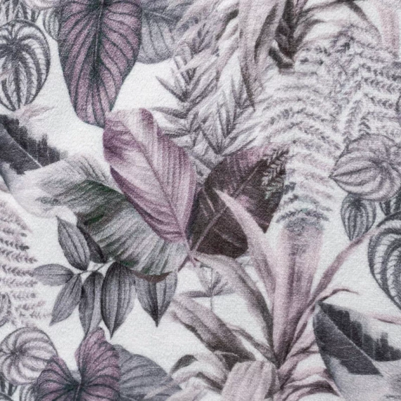 Davos 2 Koc narzuta liście Eurofirany fioletowy szary