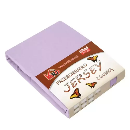 Prześcieradło Jersey z gumką KARO - wrzos